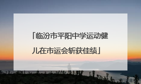 临汾市平阳中学运动健儿在市运会斩获佳绩